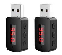Frewurwer 2X Coche Bluetooth 5.4 Adaptador FM Transmisor USB Receptor Llamada Manos Auto Pantalla LED Audio Música Receptor Inalámbrico
