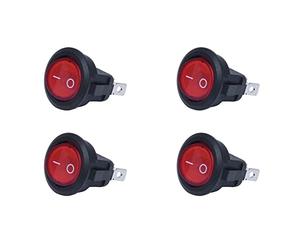 Frewurwer 4X Interruptor Basculante Bipolar ON OFF Rojo de 3 Pines de 220V