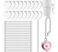 Frewurwer Accesorios de Adornos en para Llaves de Sublimación para Manualidades de Bricolaje de Doble Cara de MDF de A