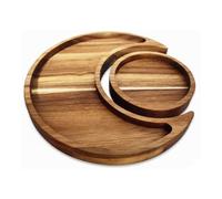 Frewurwer Bandeja de Luna de Madera con Cristales para Guardar Piedras, Cristales Curativos y Organizador, Cuenco en Forma de para Media Luna, Expositor de Cristales de