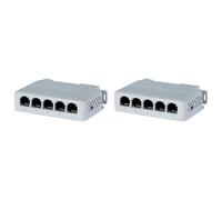 Frewurwer Extensor PoE de 5 Puertos de 10/100 Mbps, 1 Entrada y 4 Salidas, Repetidor de Conmutador de Red Compatible con para IEEE802.3af/At/BT para Conmutador PoE, NVR, IPC, 2Unidad