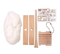 Frewurwer Huso Turco de Madera Desmontable en Forma de - Kit para Hilar A Mano con Mecha de Lana de 50 G y Calibre de Hilo