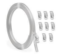 Frewurwer Kit Surtido de Abrazaderas de Manguera de Acero Inoxidable de 10 Pies, Abrazadera de Manguera de Tornillo Sin Fin para Conductos, Tubos y LíNeas de Combustible