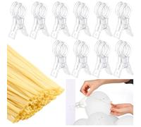 Frewurwer Paquete de 10 Clips para de Globos Grandes, 100 Piezas de Globos Transparentes de 260 Largos para Kit de de Globos, Decoración de Cumpleaños, Manualidades, Estudios.