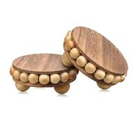 Frewurwer Portavasos Redondo de Madera, Base para Aromaterapia, Expositor de Postres Estilo Americano, Bandeja Decorativa Escalonada.