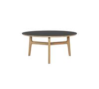 Freya Mesa de Centro Roble Macizo Lacado/linóleo Negro 4023 Forbo Ø 85 x H 40