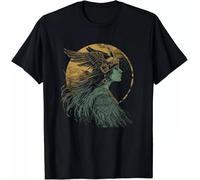 Freya Portrait Norse Gods Paganism Design Gift tee T-Shirt S-3XL Black S