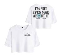 Freya Skye Not Even Mad About It Merch- Camiseta de manga corta para mujeres y niñas, chaleco de verano, blanco, 4XL