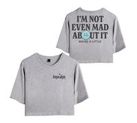 Freya Skye Not Even Mad About It Merch- Camiseta de manga corta para mujeres y niñas, chaleco de verano, gris, XL