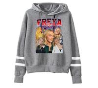 Freya Skye Pic Merch - Sudadera con capucha de invierno para hombre y mujer, informal, de manga larga, sin bolsa, a la moda, gris, XXL