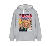 Freya Skye Pic Merch - Sudadera con capucha sin bolsa, para hombre y mujer, informal, manga larga, ropa de calle, gris, 4XL