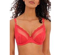 Freya Fatale Underwire Plunge Bra Sujetador, Traslúcido, Rojo Intenso (Chilli Red), 80F para Mujer