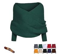 Freyaharper Scarves, Multifunctional Scarf with Sleeves for Women Cozy Knitted Shawl, Sweater for Women Girl (green)