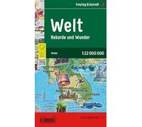 freytag & berndt Poster Weltkarte für Kinder 1:22 Mio.: 137,5 x 96 cm, Rekorde und Besonderheiten, illustrierte Kinderweltkarte: KK WELT P