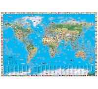 freytag & berndt Schreibtischunterlage Weltkarte für Kinder 1:20 Mio.: Kindgerecht illustriert, abwischbar, rutschfest, 40,5 x 60,5 cm: STU KKWELT-26