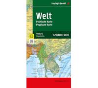 freytag & berndt Straßenkarte Weltkarte, politisch - physisch 1:20 Mio.: Vorderseite politisch, Rückseite physisch, 137,5 x 96 cm: WELT PPD