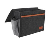 Frfik Bedside Pocket Organizer - 31cm Multi-Pocket Bag | Felt Storage , Hanging Bedside Pouch for Remote Controls Books Tablets Mobile Phones Water Cup Hand Cream Bedroom Home Apartment Grey