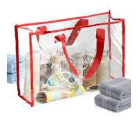 Frfik Bolso de Viaje - Bólsa Deporte | Bólsa de Compras Transparente de PVC para Playa y Fitness, Bolso de Mano Transparente Gran Capacidad, Impermeable para Natación Viaje Uso Diario 1-Pieza
