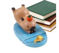 Frfik Capybara - Soporte para teléfono celular, figura de animales de dibujos animados, exquisita decoración de escritorio de mano para coche, oficina, sala de estar, dormitorio y hogar