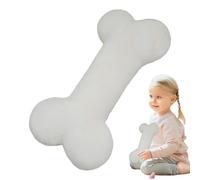 Frfik Cojín largo de peluche PP y terciopelo - 35 cm mini hueso, cojín en forma de hueso | Čoussin decorativo, almohada larga y suave para sofá, dormitorio, peluche