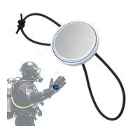 Frfik Espejo de buceo con correa de mano, ajustable y portátil, espejo con correa de transporte, equipo de inspección subacuática, para derivas, esnórquel, deportes al aire libre,