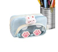 Frfik Estuche Organizador de Tela Oxford y Felpa - Estuches, diseño de Animales, Multifuncional, de Almacenamiento con Cremallera para Estudiantes, niños, niñas, Adultos, Gomas de borrar, Blue
