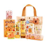 Frfik Juego de papelería - ABS +, Estuche con bolígrafos, diseño de Capybara Notas Adhesivas | Estudiantes, niños, niñas, Escuela, Oficina, Aprendizaje Creativo