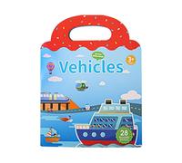 Frfik Libro de pegatinas tranquilo, libro de pegatinas reutilizables para niños - silencioso impermeable portátil - Decoración de necesidades con asa, herramienta educativa temprana