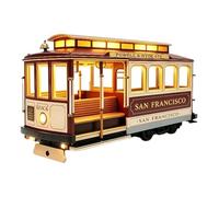 Frfik Nostalgische Zug-Nachttischlampe Im Vintage-Design - 3D-gedruckte Dekolampe Für Schreibtisch & Bücherregal | Retro Eisenbahn-Akzentlicht Für Wohnzimmer & Büro | Batteriebetrieben, 15cm