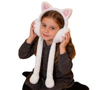 Frfik Orejeras de invierno de felpa de 20 pulgadas, calentadores de orejas de conejo, almohadillas ajustables para viajes, deportes al aire libre, ciclismo, esquí, otoño, invierno, mujeres