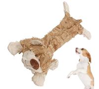 Frfik Oso indestructible - Juguete de sonido de concha de cuero de oso mendigo, juguete de peluche chirriante para perros masticadores agresivos, juguete resistente para mascotas, oso de peluche