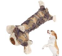Frfik Oso indestructible - Juguete de sonido de concha de cuero de oso mendigo, juguete de peluche chirriante para perros masticadores agresivos, juguete resistente para mascotas, oso de peluche