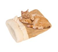 Frfik Saco De Dormir De Felpa para Mascotas - 17,71 Pulgadas Saco Semi-Cerrado Lavable para, Cama-Ni?o Segura Y Cálida para Gatos, Cueva para Pequeños Animales & Salón Dormitorio Interior Exterior C