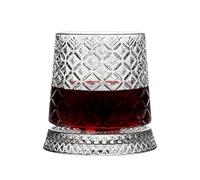 Frfik Vasos de whisky de, vasos de whisky giratorios de 10 cm, elegante vaso antiguo, elegante vaso giratorio con posavasos para bourbon, cócteles, hombres, padres y amigos