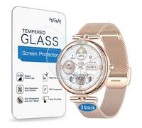 Frgnie 3 protectores de pantalla compatibles con Shepatio Smartwatch de 1,19 pulgadas, cristal templado, compatible con LIGE, FEELNEVER, ESFOE FV4 Smart Watch Mujer Protector de pantalla