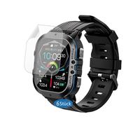 Frgnie Protector de pantalla compatible con OUKITEL BT20 Smartwatch de 1.96 pulgadas (paquete de 6) funda sin burbujas PET compatible con Ansung/Avumda C26 Smartwatch Protector de pantalla