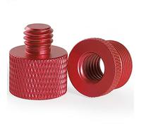 Frgyee Adaptador de Soporte de Micrófono 5/8 a 3/8 Adaptador de Tornillo Soporte de Rosca para Cámara Adaptador de Trípode Paquete de 2 piezas(Red)