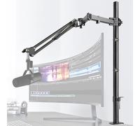 Frgyee Brazo de micrófono, soporte de micrófono superior de altura ajustable con elevador de extensión elevado para Shure SM7B Blue Yeti HyperX QuadCast S y otros micrófonos