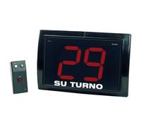 Fricosmos CubetasGastronorm Visor de Tickets Su Turno inalámbrico 345x60x238 mm. 2 dígitos en Rojo y 95 mm de Altura. PVC Negro. - 480811