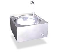 Fricosmos Lavamanos inox mural de rodilla agua fría y caliente, Gris