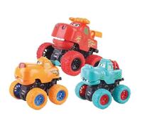 Friction Powered Car Toys - Pull Back Animal Truck Toy Set, No Battery Inertia Vehicles, Colorful Educational Kids Pack, Safe Durable Play Set | Learning, Coordination Training, Birthday Gift