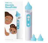 Frida Baby Aspirador nasal eléctrico NoseFrida para bebé, ventosa nasal para bebés y niños pequeños, aspirador nasal mejorado para alivio de la congestión con 3 niveles de succión, 2 puntas de