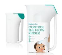 Frida Baby Control The Flow - Vaso de enjuague para lavar el cabello y el cuerpo con múltiples opciones de vertido, mango de fácil agarre + ducha de lluvia extraíble
