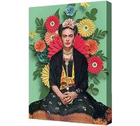 Frida Kahlo Impresión En Lienzo Pintura De Arte Para Dormitorio Sala De Estar Mujer En Un Fondo Verde Cuadro De Lienzo Póster De Frida Kahlo Decoración De Pared, Sin Marco,A,50x70cm