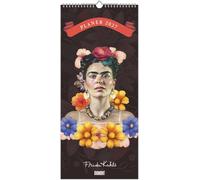 Frida Kahlo Notizkalender 2027: Wandkalender 22 x 49,5 cm mit Schulferien & Jahresübersicht, für Haushalt, Familie & Büro