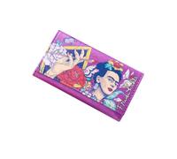 Frida Kahlo Pitillera Tabaco de Liar - Tabaquera Portatabaco con Compartimentos para Papel de Liar y Filtros, Bolsillo con Cremallera y Botón a Presión - Estuche Tabaco Compacto para Viaje