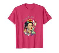 Frida Kahlo Selva Retrato Arte Gráfico Femininsm PAPL248 Camiseta, Hombre, Rojo Jaspeado, M