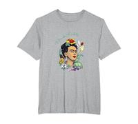 Frida Kahlo Selva Retrato Arte Gráfico Femininsm PAPL248 Camiseta, Hombre Tallas Grandes, Gris Jaspeado, 2X Alto