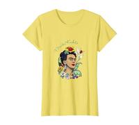 Frida Kahlo Selva Retrato Arte Gráfico Femininsm PAPL248 Camiseta, Mujer, Limón, S
