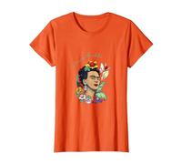Frida Kahlo Selva Retrato Arte Gráfico Femininsm PAPL248 Camiseta, Mujer, Naranja, XL